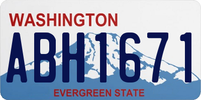 WA license plate ABH1671