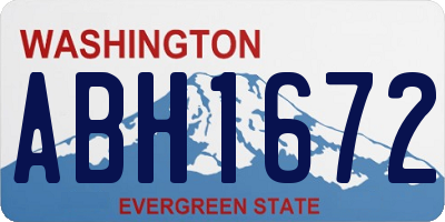 WA license plate ABH1672