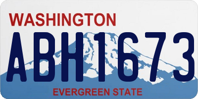WA license plate ABH1673