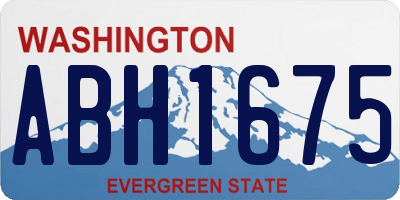 WA license plate ABH1675