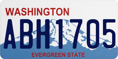 WA license plate ABH1705