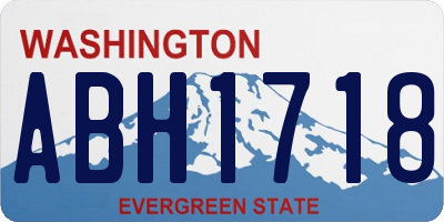 WA license plate ABH1718
