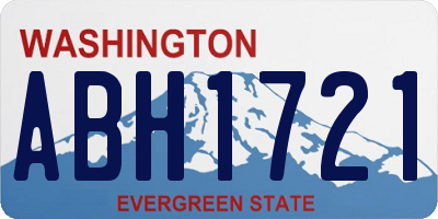 WA license plate ABH1721