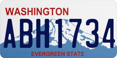 WA license plate ABH1734