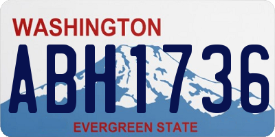 WA license plate ABH1736