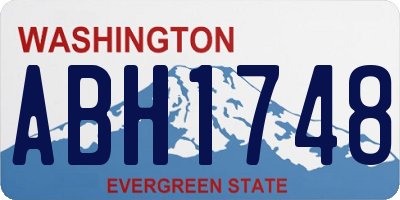 WA license plate ABH1748