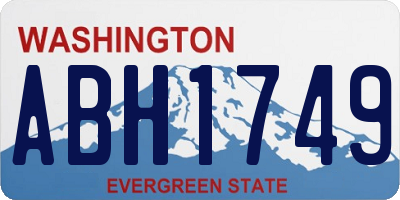 WA license plate ABH1749
