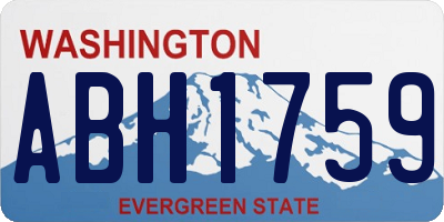WA license plate ABH1759