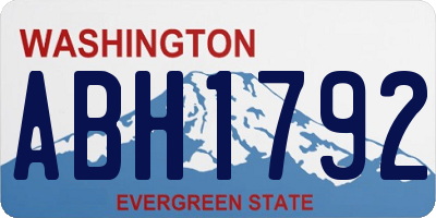 WA license plate ABH1792