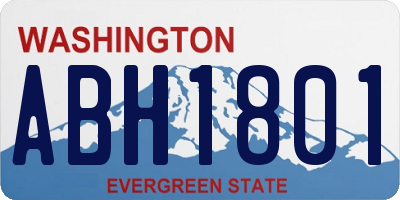 WA license plate ABH1801