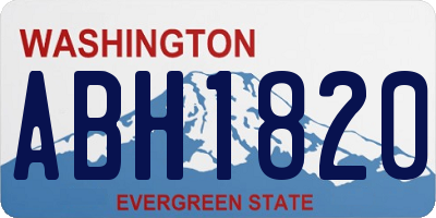 WA license plate ABH1820