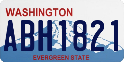 WA license plate ABH1821