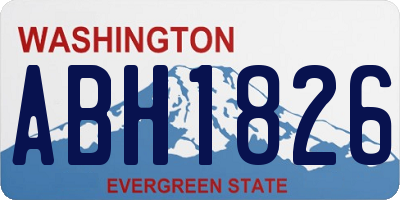 WA license plate ABH1826