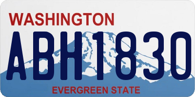WA license plate ABH1830