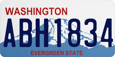 WA license plate ABH1834