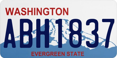 WA license plate ABH1837