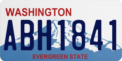 WA license plate ABH1841