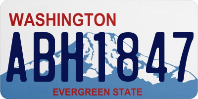 WA license plate ABH1847