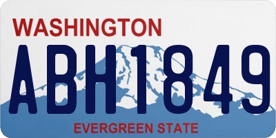 WA license plate ABH1849