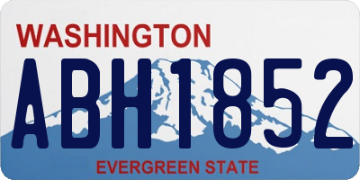 WA license plate ABH1852