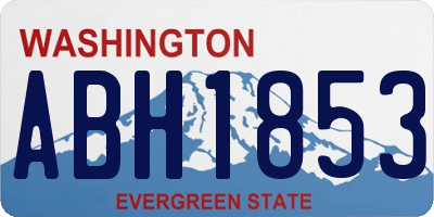 WA license plate ABH1853