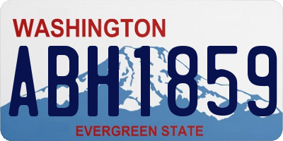 WA license plate ABH1859