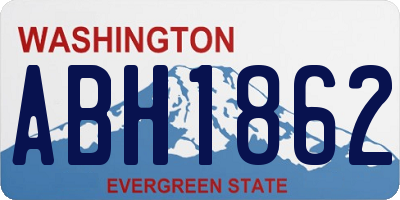 WA license plate ABH1862