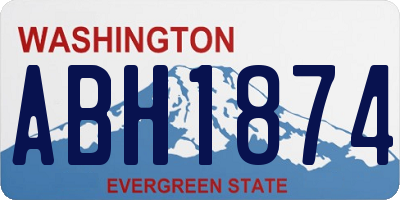 WA license plate ABH1874