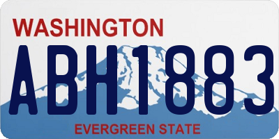 WA license plate ABH1883