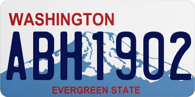WA license plate ABH1902