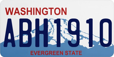 WA license plate ABH1910
