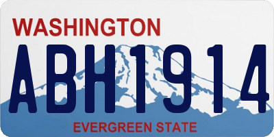 WA license plate ABH1914