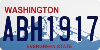 WA license plate ABH1917