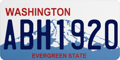 WA license plate ABH1920