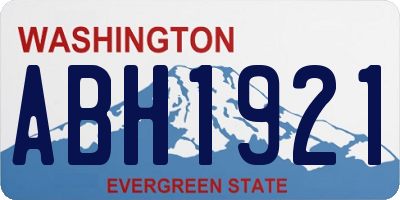 WA license plate ABH1921