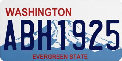 WA license plate ABH1925