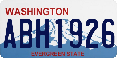WA license plate ABH1926