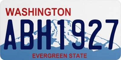 WA license plate ABH1927