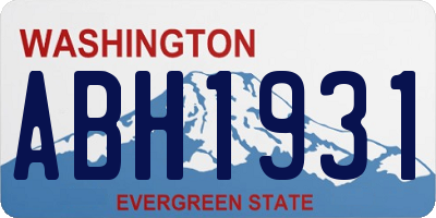 WA license plate ABH1931