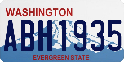 WA license plate ABH1935