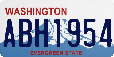 WA license plate ABH1954