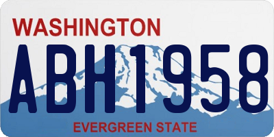 WA license plate ABH1958