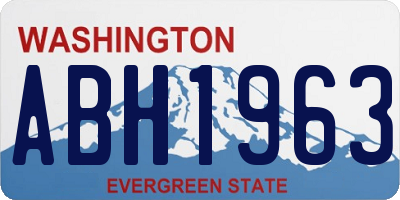 WA license plate ABH1963