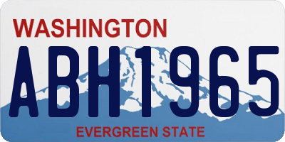 WA license plate ABH1965