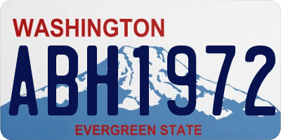 WA license plate ABH1972