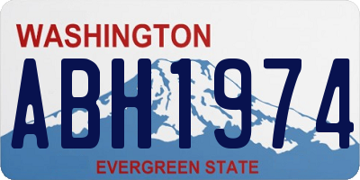 WA license plate ABH1974
