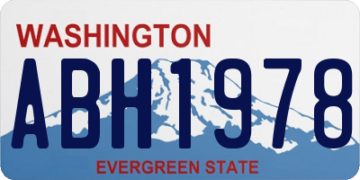 WA license plate ABH1978