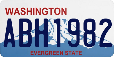 WA license plate ABH1982