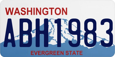 WA license plate ABH1983
