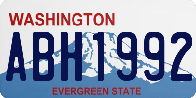WA license plate ABH1992
